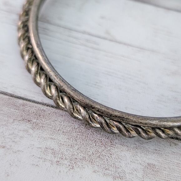 Vintage Bracelet 3 Bangles Linked Together - Fair Condition - Picture 6 of 11